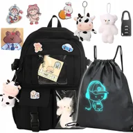 Plecaki worki - Plecak Szkolny Do Szkoły Dla Młodzieżowy Przypinki Worek Miś Cza Zestaw 9w1 - miniaturka - grafika 1