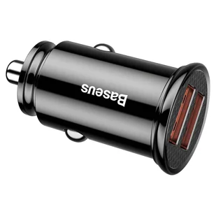 Baseus Circular inteligentna ładowarka samochodowa 2x USB QC3.0 Quick Charge 3.0 SCP AFC 30W czarny (CCALL-YD01) - Ładowarki samochodowe - miniaturka - grafika 3