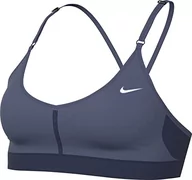 Biustonosze - Nike DF Indy dekolt biustonosz rozproszony niebieski/północ granatowy/Wh XS - miniaturka - grafika 1