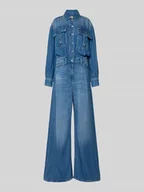 Kombinezony - Kombinezon z imitacji denimu z kieszeniami na piersi - miniaturka - grafika 1
