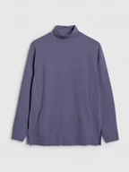 Bluzy damskie - 4F BLUZA DAMSKA DRESOWA DO JOGI I PILATESU FNK F589 CIEMNY GRANAT XS - miniaturka - grafika 1