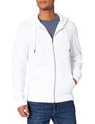 Kurtki męskie - Urban Classics Męska kurtka dresowa Basic Terry Zip Hoody, męska bluza z kapturem dostępna w wielu kolorach, rozmiary S - 5XL, biały, XL - miniaturka - grafika 1