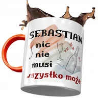 Kubki - Kubek Pomarańczowy dla Sebastiana Kolegi Prezent z Nadrukiem ze Zdjęciem + Opakowanie na prezent (wzór 04) - miniaturka - grafika 1