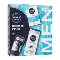 Zestawy kosmetyków damskich - Nivea Men Keep It Cool Zestaw antyperspirant Invisible Black & White Fresh 50 ml + balsam po goleniu Men Sensitive Cool 100 ml + żel pod prysznic Men Sensitive 250 ml - miniaturka - grafika 1
