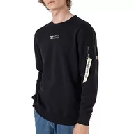 Bluzy męskie - Alpha Industries Bluza Organics EMB Sweater 118316649 - czarna - miniaturka - grafika 1