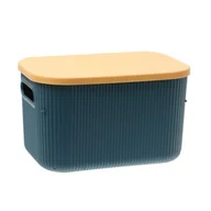 Pudła i pojemniki do przechowywania - Organizer z pokrywką Lotos 13,4 l morski - miniaturka - grafika 1