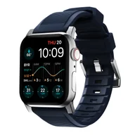 Akcesoria do smartwatchy - NOMAD Rugged Band - Wytrzymały Pasek do Apple Watch 45 / 49 mm, Atlantic Blue, Srebrny - miniaturka - grafika 1