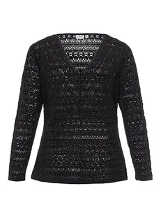 Vila Damska koszulka Evoked by Vichikka V-Neck L/S Top/Cur-Noos koszulka z długim rękawem, czarny, 46 - Koszulki i topy damskie - miniaturka - grafika 1