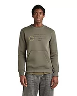 Bluzy męskie - G-STAR RAW Męska bluza z grafiką kieszonkową, Szary (Gs Grey A971-1260), S - miniaturka - grafika 1