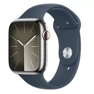 Smartwatch - Apple Watch Series 9 GPS + Cellular 45mm Stal Sport S/M Granatowy - miniaturka - grafika 1