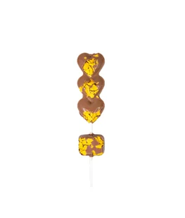Lizak z mlecznej czekolady z mango - trzy serca - Gumy do żucia, lizaki, dropsy - miniaturka - grafika 1