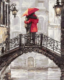 Artnapi 40x50cm Obraz Do Malowania Po Numerach Na Drewnianej Ramie - Zakochani na moście - Malowanie po numerach - miniaturka - grafika 1