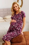 Piżamy ciążowe - Długa koszula nocna w kolorze burgundy - miniaturka - grafika 1