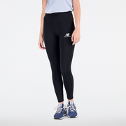 Spodnie sportowe damskie - Spodnie damskie New Balance WP31509BK  czarne - miniaturka - grafika 1