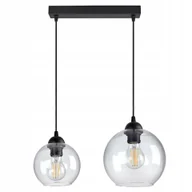 Lampy sufitowe - Lampa Żyrandol Dwie różne szklane Kule Transparent - miniaturka - grafika 1