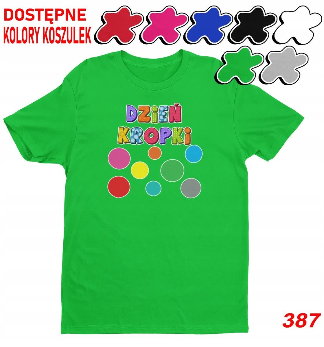 Dziecięca Koszulka Z Nadrukiem Kropki Duży Wybór -M 134-140