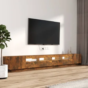 Lumarko Zestaw 3 szafek TV z oświetleniem LED, przydymiony dąb - Szafki RTV - miniaturka - grafika 6