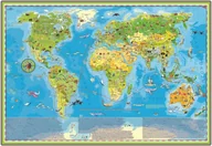Mapy i plansze edukacyjne - ArtGlob, Zwierzęta Świata Młodego Odkrywcy MIDI mapa ścienna dla dzieci na podkładzie w drewnianej ramie - miniaturka - grafika 1