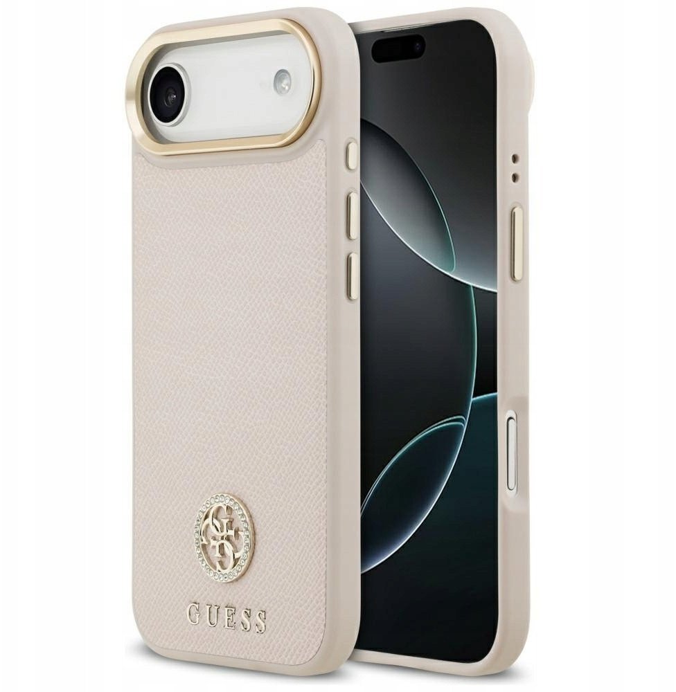 Case Guess Grained Strass Logo MagSafe for iPhone Air pink