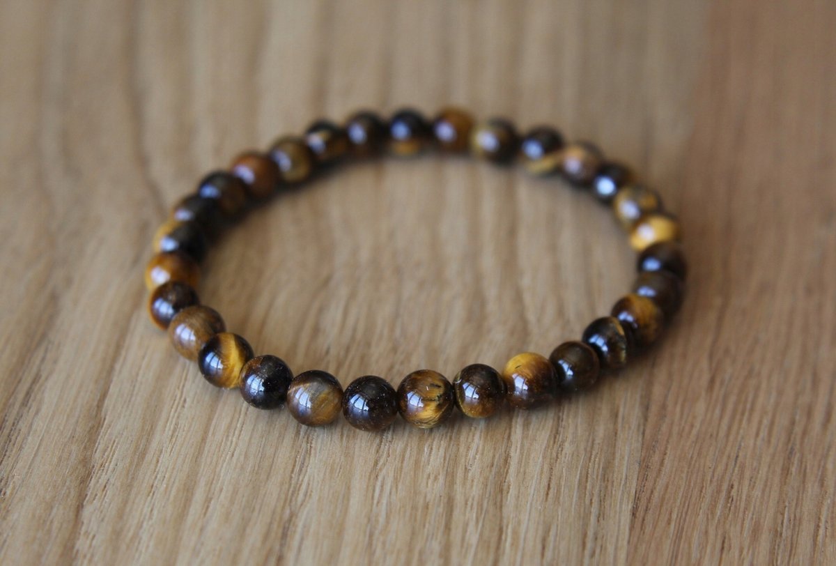 Bransoletka TYGRYSIE OKO KWARC kule 6mm agalag