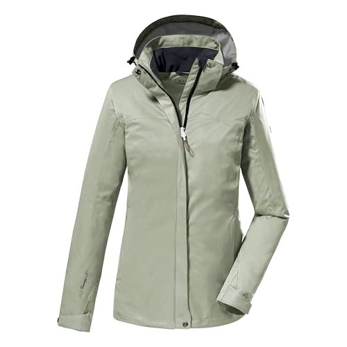 killtec Damska kurtka funkcyjna/kurtka outdoorowa z odpinanym kapturem KOS 133 WMN JCKT, jasna szałwia, 54, 38383-000