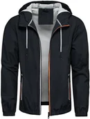 Kurtki męskie - Kurtka męska wiatrówka z kapturem czarna Recea - M - miniaturka - grafika 1