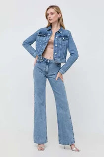 Kurtki damskie - Guess kurtka jeansowa damska kolor niebieski przejściowa - grafika 1
