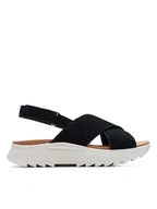 Sandały damskie - Clarks Skórzane sneakersy "DashLite Wish" w kolorze czarnym - miniaturka - grafika 1