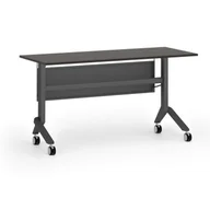 Biurka - Mobilny stół PRIMO MOVE, 1400 x 600 mm, podstawa czarna, wenge - miniaturka - grafika 1