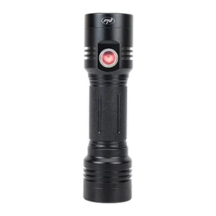 Aluminiowa latarka podwójna LED PNI Adventure F200, bateria 4000 mAh i port micro USB, 3 diody LED z dużą aperturą i jedna z fokusem, obie mają 3 poziomy mocy - Latarki - miniaturka - grafika 1