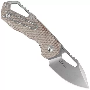 Nóż składany MKM Isonzo Clip Point Natural Canvas Micarta, Stonewashed M390 by Jesper Voxnæs (MK FX03M-3NC) - Noże - miniaturka - grafika 3