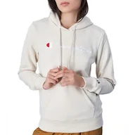 Bluzy sportowe damskie - Bluza Champion Embroidered Big Script Logo Hoodie 117111-YS137 - beżowa - miniaturka - grafika 1