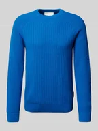 Swetry męskie - Sweter z dzianiny o kroju regular fit z mieszanki bawełny z fakturowanym wzorem - miniaturka - grafika 1
