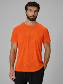 Koszulki sportowe męskie - 4F Koszulka treningowa regular szybkoschnąca męska - pomarańczowa S - miniaturka - grafika 1