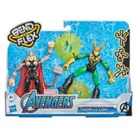 Figurki dla dzieci - Hasbro Avengers Figurki Bend i Flex Thor vs Loki F0245 - miniaturka - grafika 1