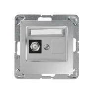 Gniazdka elektryczne - Ospel Impresja srebrny gniazdo antenowe typu F GPA-1YF/m/18 GPA-1YF/m/18 - miniaturka - grafika 1