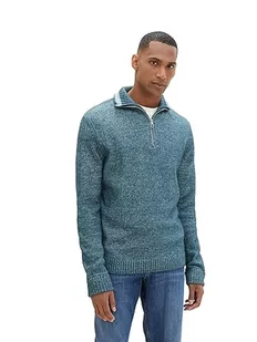 TOM TAILOR sweter męski, 34173 - Deep Pond Green White Core, L - Swetry męskie - miniaturka - grafika 1