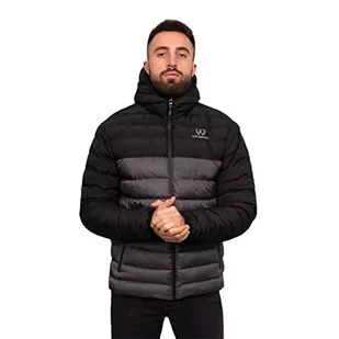 Just Emporio Męska kurtka z kapturem dla dorosłych, czarna/Anthra, BLACK/ANTHRA, S - Kurtki męskie - miniaturka - grafika 1