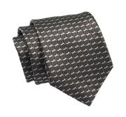 Krawaty i muchy męskie - Klasyczny Krawat, Brązowy w Drobny Wzór Geometryczny, Męski, 7cm -Angelo di Monti - miniaturka - grafika 1