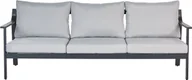 Sofy ogrodowe - BELIANI Sofa ogrodowa 3-osobowa jasnoszare poduszki wodoodporne czarna aluminiowa metalowa rama - miniaturka - grafika 1