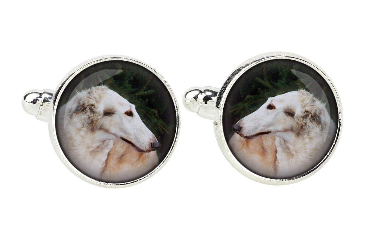 Chart rosyjski borzoj, Borzoi, Barzoi - spinki do mankietów, ozdoba koszuli, zawieszka do koszuli marki Art-Dog