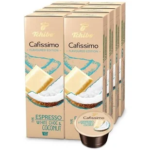 Tchibo Kawa Cafissimo Espresso White Choc & Coconut Flavoured Edition) 10szt.+ 40 zł na dzień dobry w Klubie MediaMarkt ! Cafissimo Espresso White Choc & Coconut Flavoured - Kawa w kapsułkach i saszetkach - miniaturka - grafika 1
