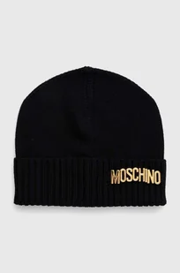 Moschino czapka wełniana kolor czarny wełniana - Czapki damskie - miniaturka - grafika 1