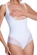 Bielizna nocna - Body damskie modelujące z koronką Vanilia Eldar białe  L - miniaturka - grafika 1