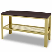 Ławki do przedpokoju - Nowoczesne siedzisko z metalowym stelażem złoty + wenge S6-D84 - miniaturka - grafika 1