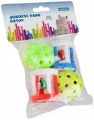 Zabawki dla kotów - Zabawka dla kotka piłka walec dzwonek zabawki interaktywne dla kota ZESTAW - miniaturka - grafika 1