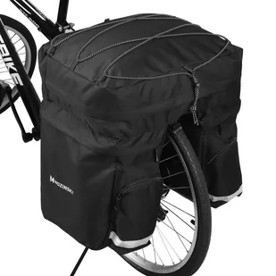 Wozinsky pojemna torba rowerowa 60 L na bagażnik (pokrowiec przeciwdeszczowy w zestawie) czarny (WBB13BK) - Sakwy rowerowe - miniaturka - grafika 1
