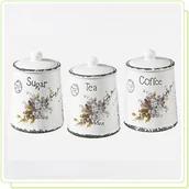 Pojemniki kuchenne - Maestro ZESTAW 3 POJEMNIKÓW CERAMICZNYCH NA KAWĘ HERBATĘ I CUKIER MR-20049-03CS - miniaturka - grafika 1