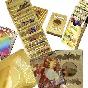 Złota Kolekcja Legendarnych Kart Pokemon 55 Sztuk - Gry karciane - miniaturka - grafika 1