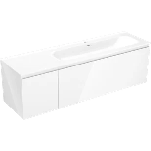 Mexen Orio szafka łazienkowa 160 cm z umywalką Vela prawą, 1S, 1D, biała połysk - 91A13-16047-3-BBFF00-W23P00 - Szafki łazienkowe - miniaturka - grafika 1